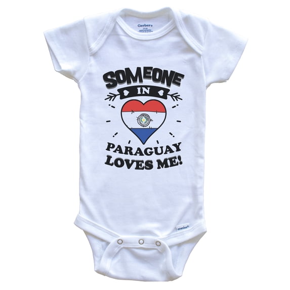 Someone In Paraguay Loves Me Paraguayan Flag Heart Baby Bodysuit