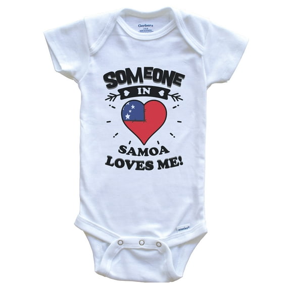 Someone In Samoa Loves Me Samoan Flag Heart Baby Bodysuit