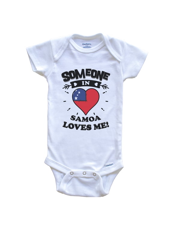 Someone In Samoa Loves Me Samoan Flag Heart Baby Bodysuit