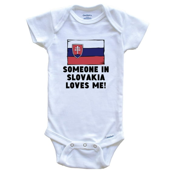 Someone In Slovakia Loves Me Slovakian Flag Baby Bodysuit