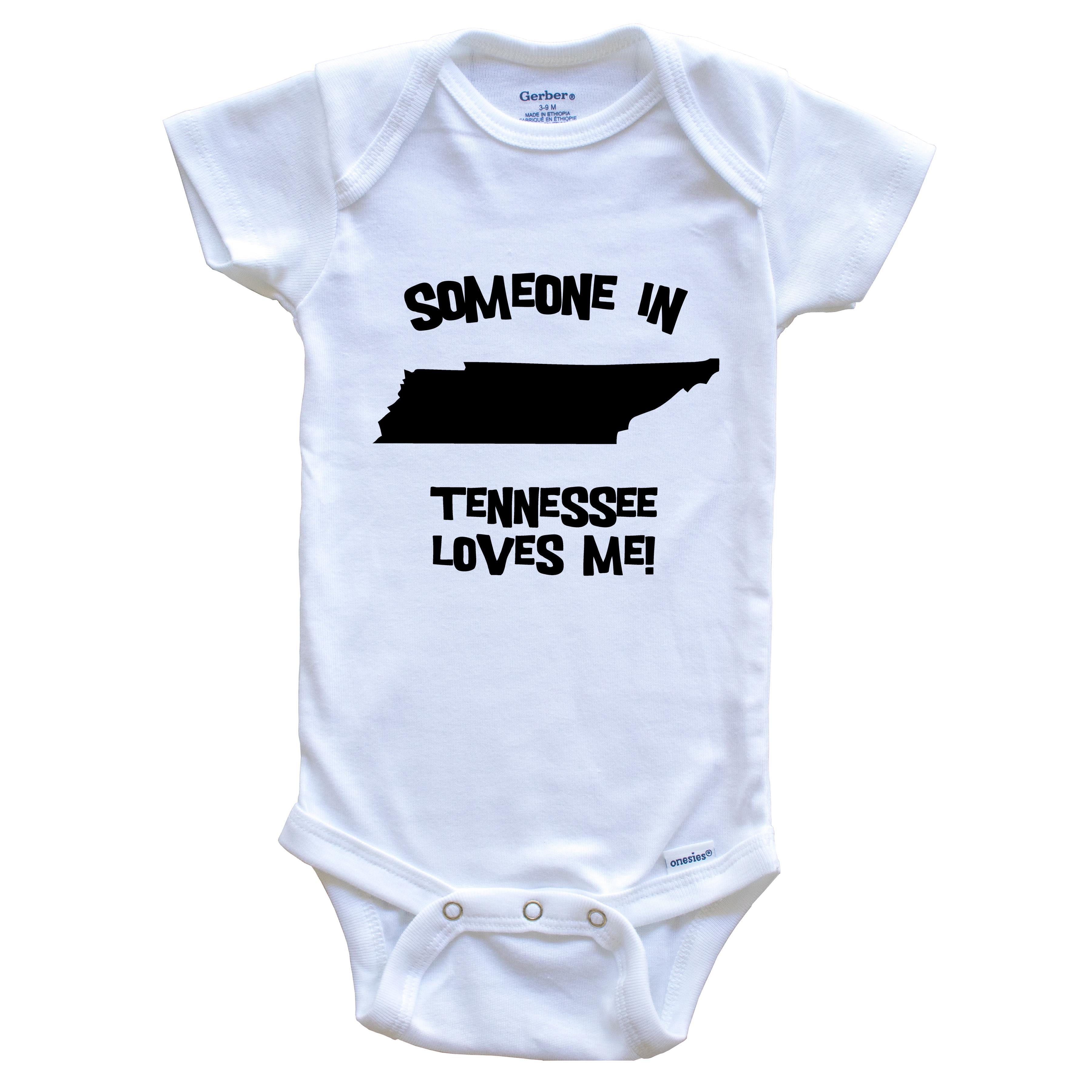 Someone In Tennessee Loves Me State Silhouette Cute Baby Bodysuit - One Piece Baby Bodysuit, 0-3 Months White