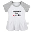 thumbnail image 1 of Someone In Their Loves Me Funny Dresses For Baby, Newborn Babies Skirts, Infant Princess Dress, 0-24M Kids Graphic Clothes (Gray Raglan Dresses, 0-6 Months), 1 of 4