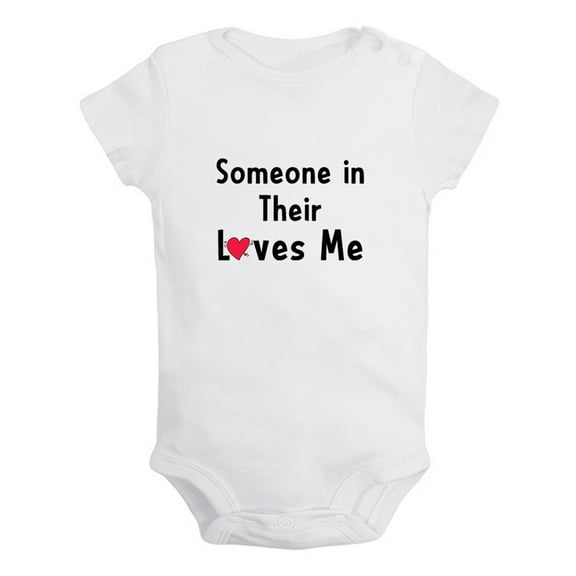 Someone In Their Loves Me Funny Rompers For Babies, Newborn Baby Unisex Bodysuits, Infant Jumpsuits, Toddler 0-12 Months Kids One-Piece Oufits (White, 18-24 Months)
