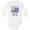 thumbnail image 1 of Someone In Uruguay Loves Me Uruguayan Flag One Piece Baby Bodysuit (Long Sleeve), 6-9 Months White, 1 of 1