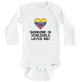 thumbnail image 1 of Someone In Venezuela Loves Me Venezuelan Flag Heart One Piece Baby Bodysuit (Long Sleeve), 3-6 Months White, 1 of 1