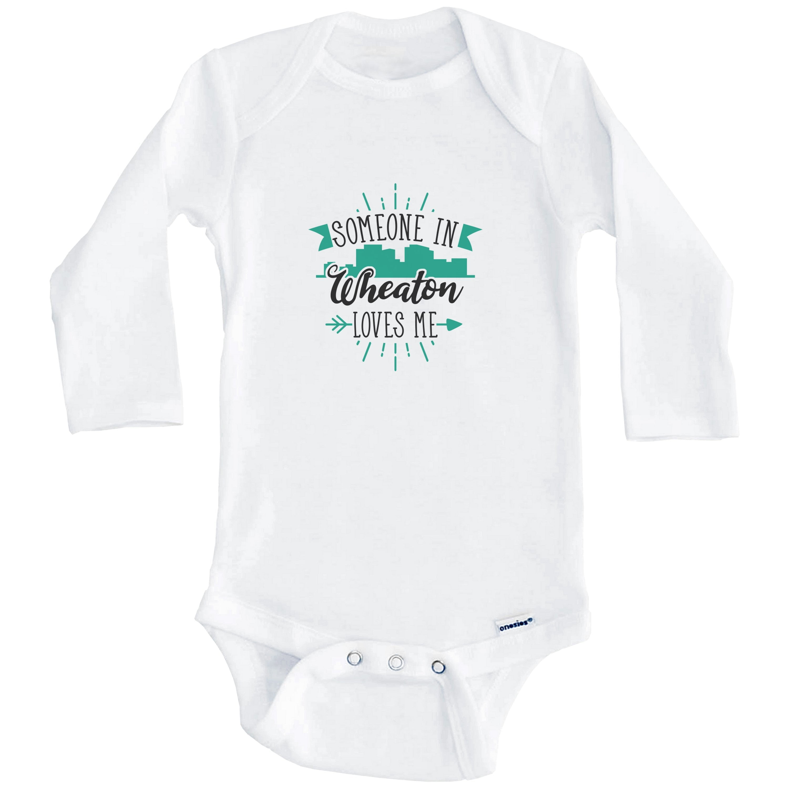 Someone In Wheaton Loves Me Wheaton MD Skyline One Piece Baby Bodysuit (Long Sleeve), 6-9 Months White
