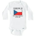 thumbnail image 1 of Someone In the Czech Republic Loves Me Czech Flag One Piece Baby Bodysuit (Long Sleeve), 3-6 Months White, 1 of 1