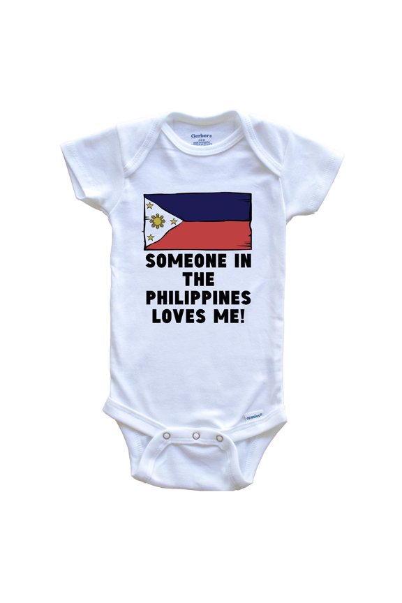 Someone In the Philippines Loves Me Filipino Flag Baby Bodysuit