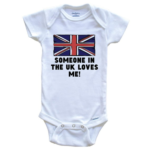 Someone In the UK Loves Me British Flag Baby Bodysuit