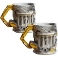 thumbnail image 1 of Someone Lied Demolition Mug, 3D Building Print Excavator Shaped Ceramic Coffee Mug, Funny Tea Mugs Milk Cup with Handle, Construction-Themed Sarcastic Gifts Decor for Office or Home (2Pcs), 1 of 6