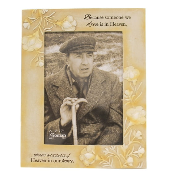 Someone We Love In Heaven 9.5 x 7 Embossed Resin Stone Table Top Photo Frame