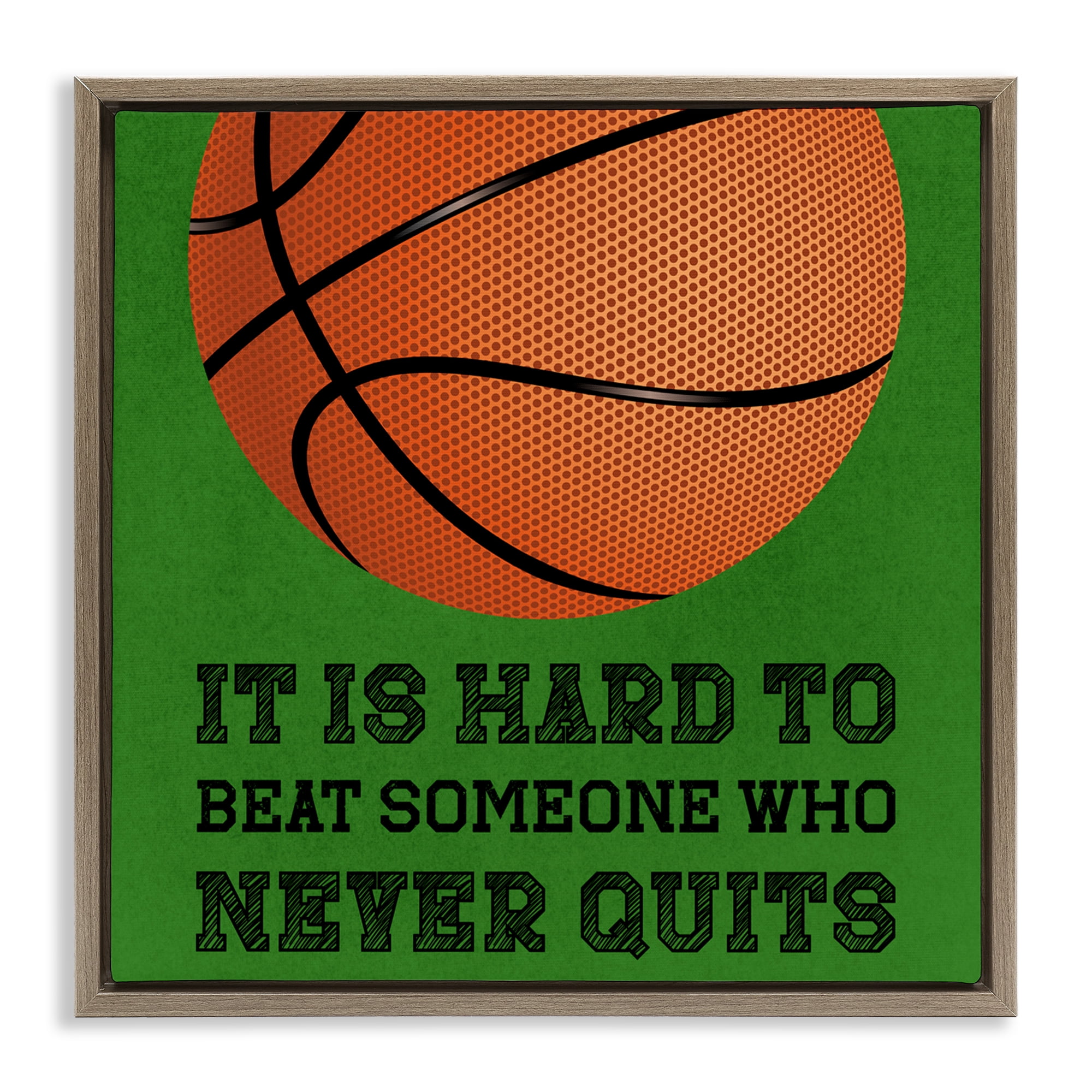Someone Who Never Quits Brown Framed Floater Canvas Wall Art, design by Marcus Prime