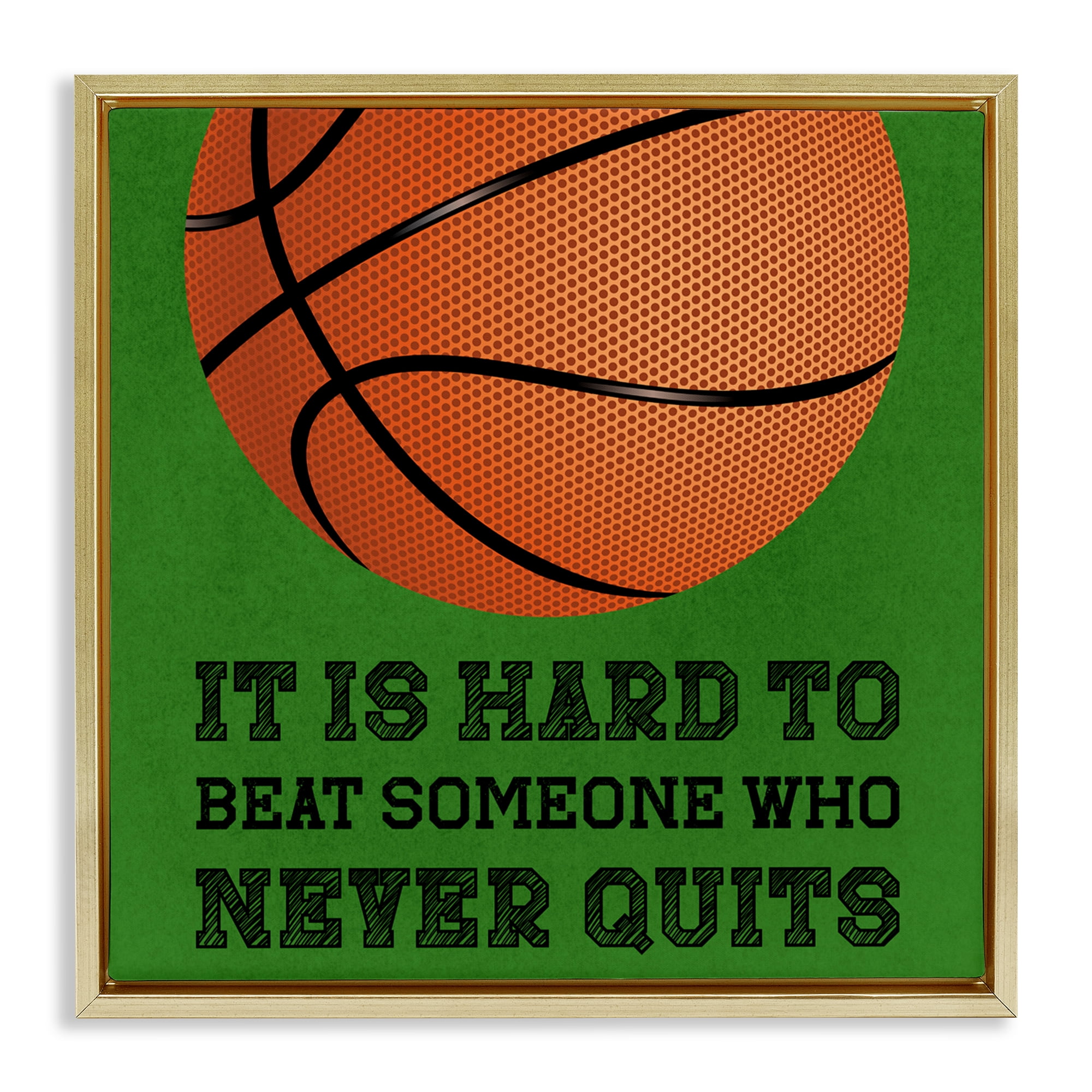 Someone Who Never Quits Gold Framed Floater Canvas Wall Art, design by Marcus Prime