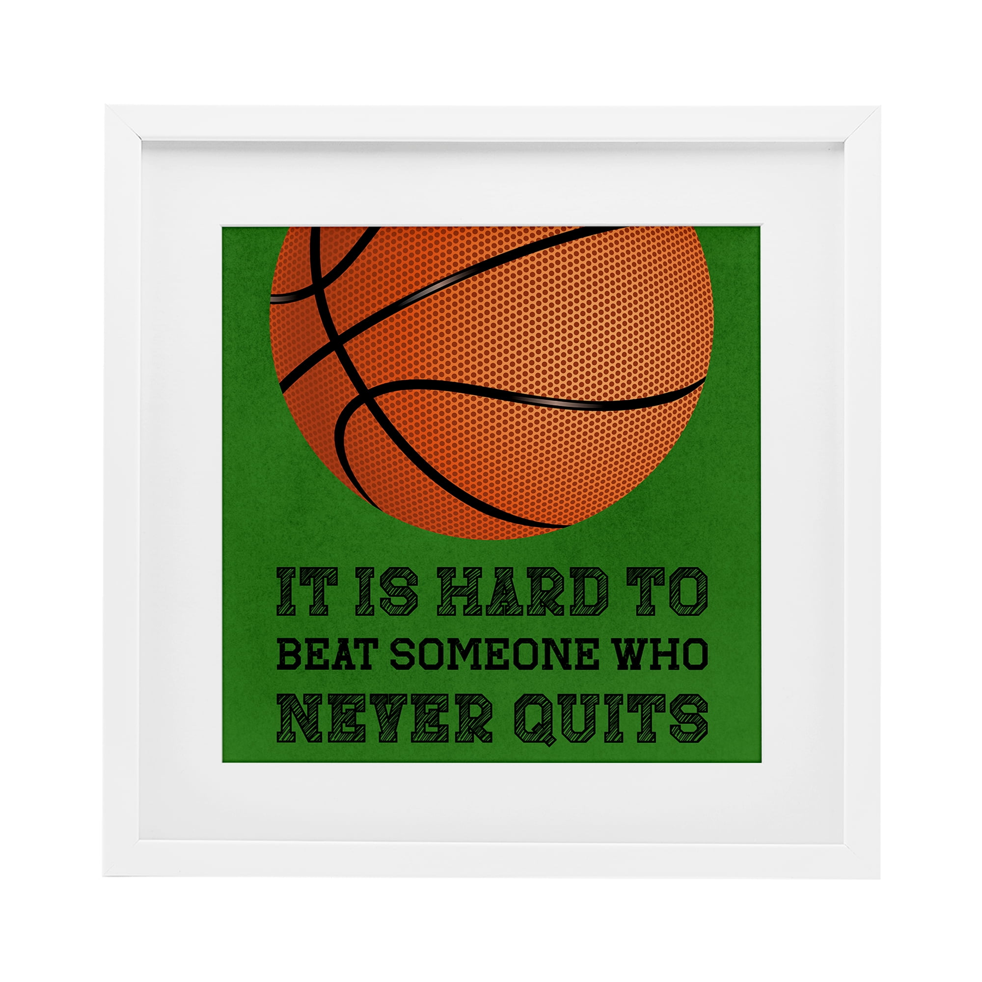 Someone Who Never Quits White Framed Print Under Glass, design by Marcus Prime