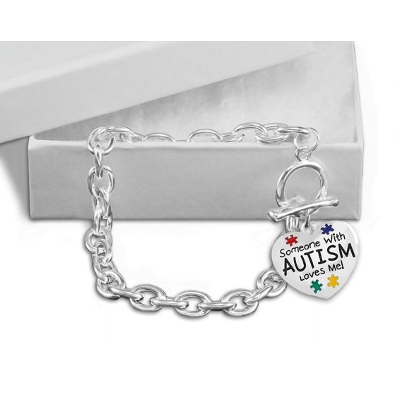 Someone With Autism Loves Me Chunky Charm Bracelets
