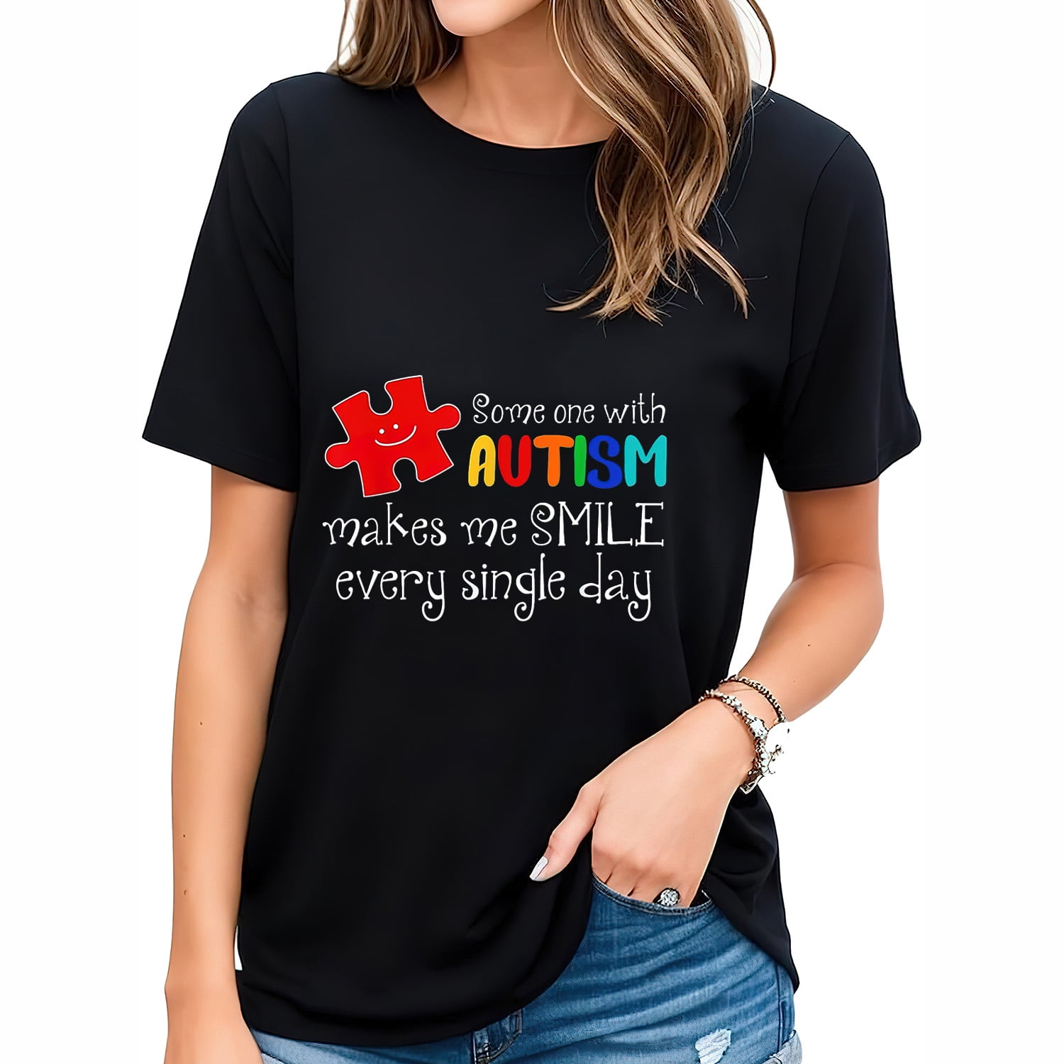 Someone With Autism Makes Me Smile Every Single Day Tshirt Someone With Autism Makes Me Smile Every Single Day Tshirt