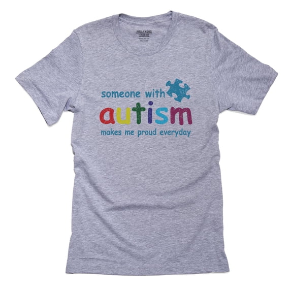 Someone With Autism Makes Me Proud Everyday Men's Grey T-Shirt