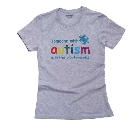 Someone With Autism Makes Me Proud Everyday Women's Cotton Grey T-Shirt