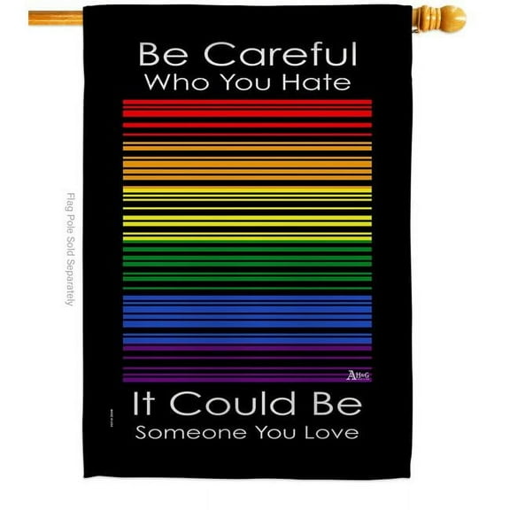 Someone You Love Support Pride 28 x 40 in. Double-Sided Decorative Vertical House Flags for Decoration Banner Garden Yard Gift