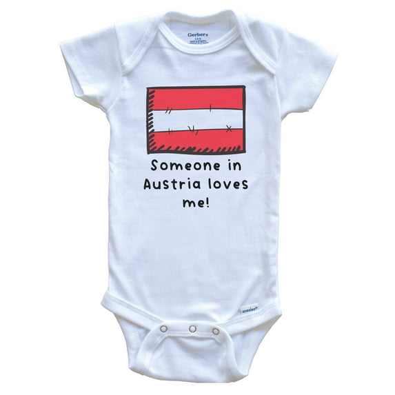 Someone in Austria Loves Me Austrian Flag Cute Baby Bodysuit
