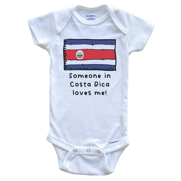 Someone in Costa Rica Loves Me Costa Rican Flag Cute Baby Bodysuit