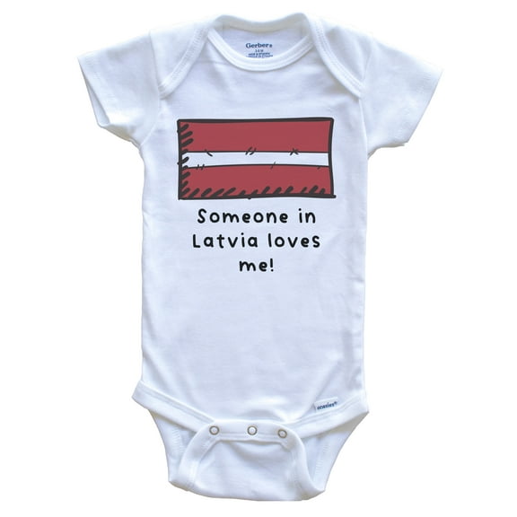 Someone in Latvia Loves Me Latvian Flag Cute Baby Bodysuit