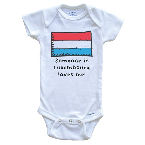 Someone in Luxembourg Loves Me Luxembourgish Flag Cute Baby Bodysuit