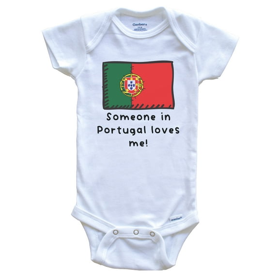 Someone in Portugal Loves Me Portuguese Flag Cute Baby Bodysuit