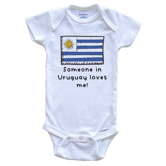 Someone in Uruguay Loves Me Uruguayan Flag Cute Baby Bodysuit