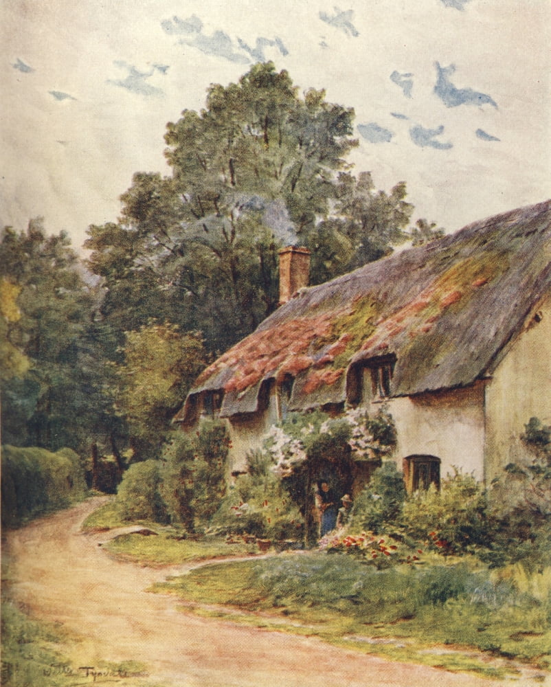 Somerset 1927 A Somerset cottage near Dunster Canvas Art - Walter Tyndale (18 x 24)