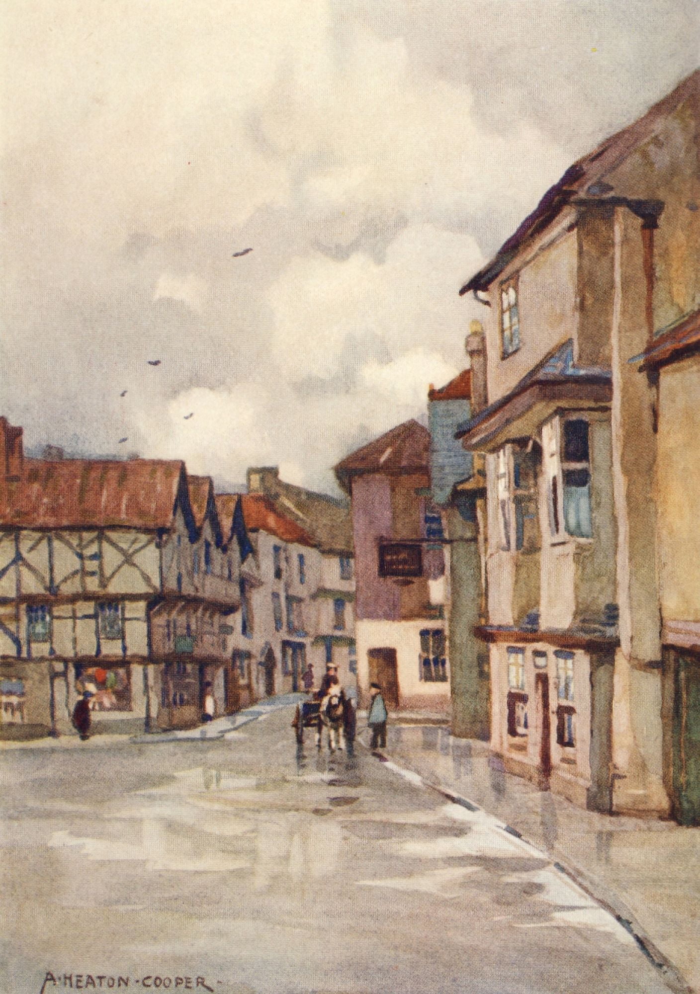 Somerset 1927 Axbridge Canvas Art - Alfred Heaton Cooper (18 x 24)
