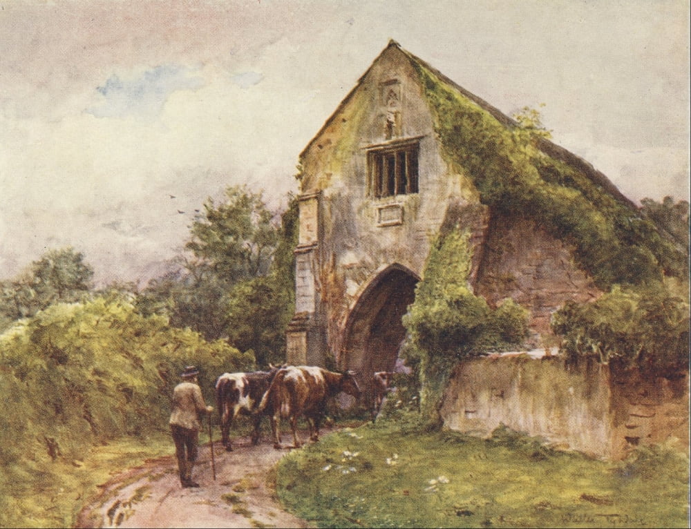 Somerset 1927 Cleeve Abbey Entrance Gate Canvas Art - Walter Tyndale (18 x 24)