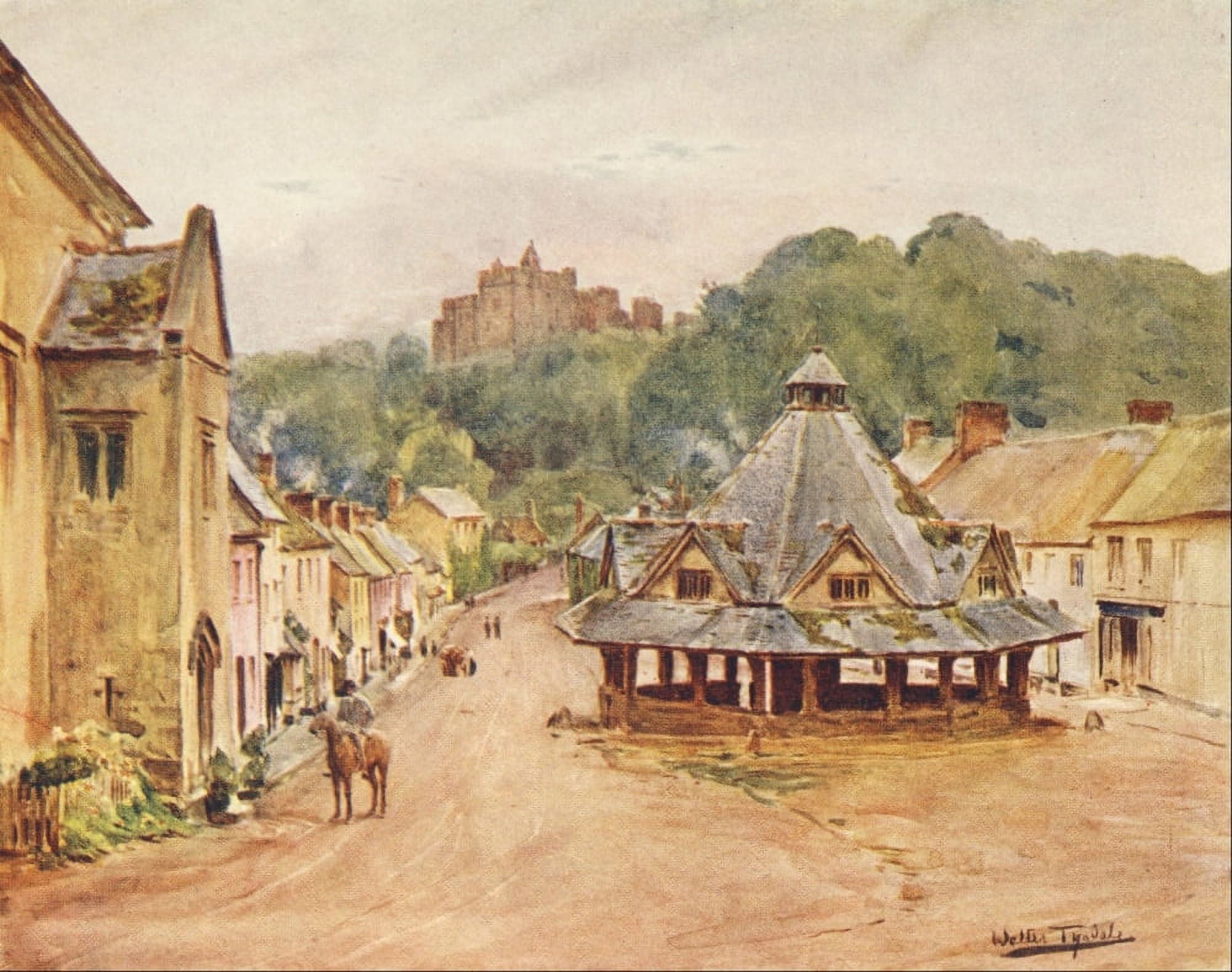 Somerset 1927 Dunster Castle & Yarn Market Canvas Art - Walter Tyndale (18 x 24)