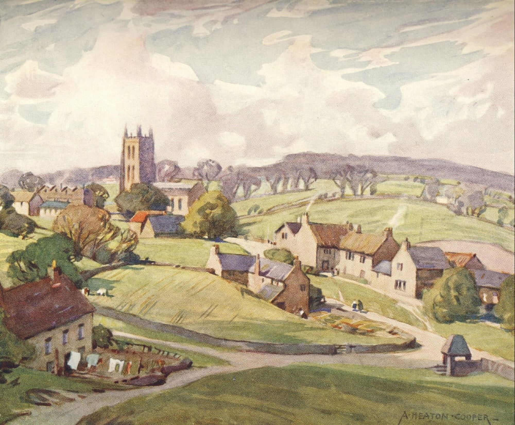 Somerset 1927 Mells Village near Frome Canvas Art - Alfred Heaton Cooper (18 x 24)