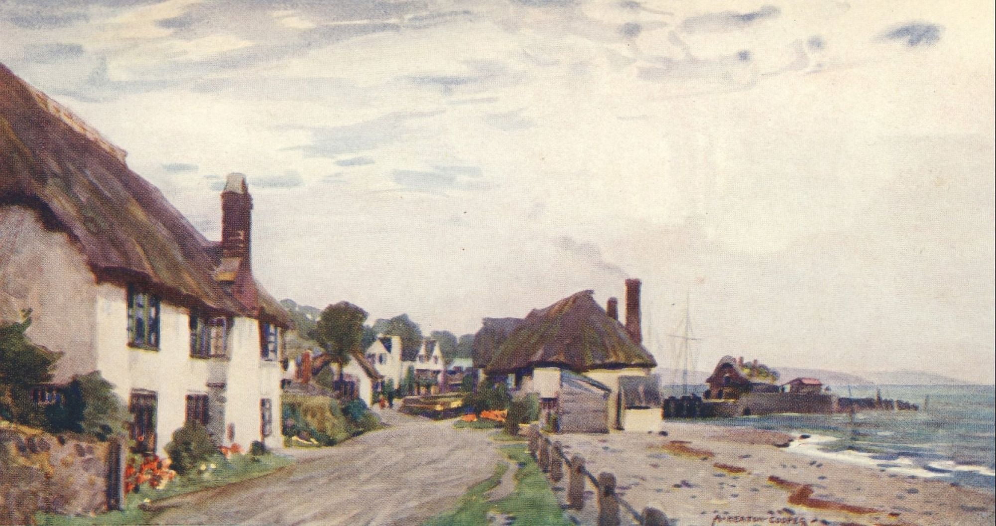 Somerset 1927 Porlock Weir Canvas Art - Alfred Heaton Cooper (18 x 24)