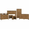 thumbnail image 1 of Somerset 6 Piece Full/Queen Size Bedroom Set in Fresh Walnut - Engineered Wood, 1 of 7