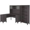 thumbnail image 1 of Somerset 60W L Desk with Hutch and Bookcase in Storm Gray - Engineered Wood, 1 of 8