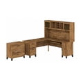 thumbnail image 1 of Somerset 72W L Desk with Hutch & File Cabinet in Fresh Walnut - Engineered Wood, 1 of 10