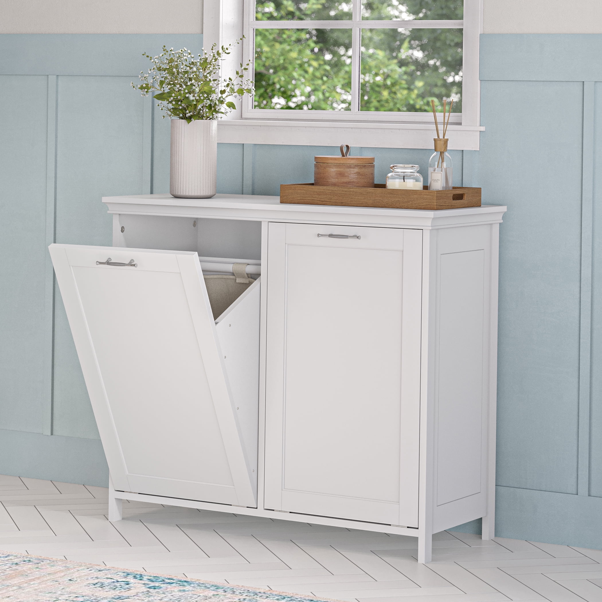 Laundry hamper cabinet discount