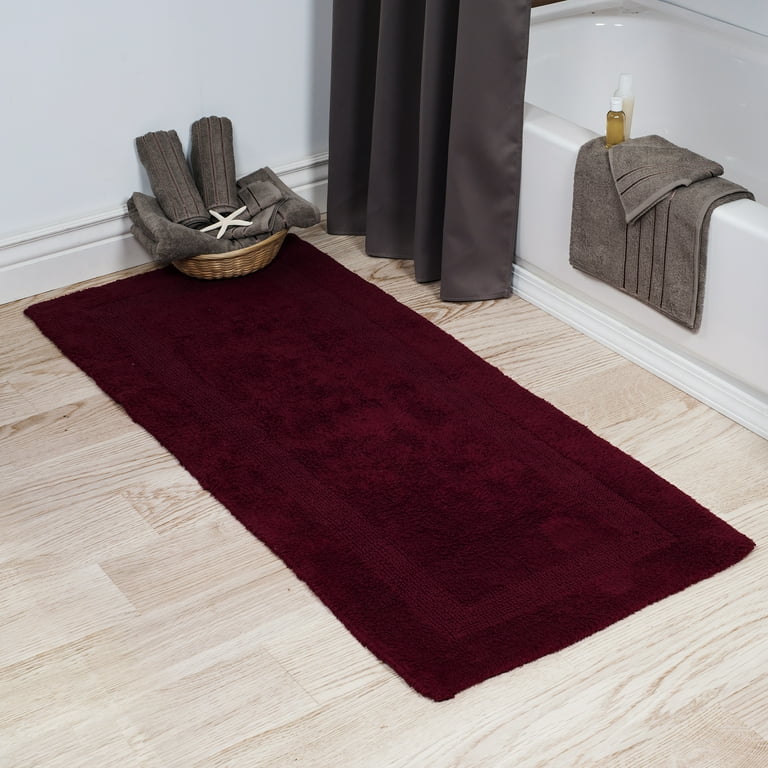 Somerset Home 100 Cotton Reversible Long Bath Rug Burgundy