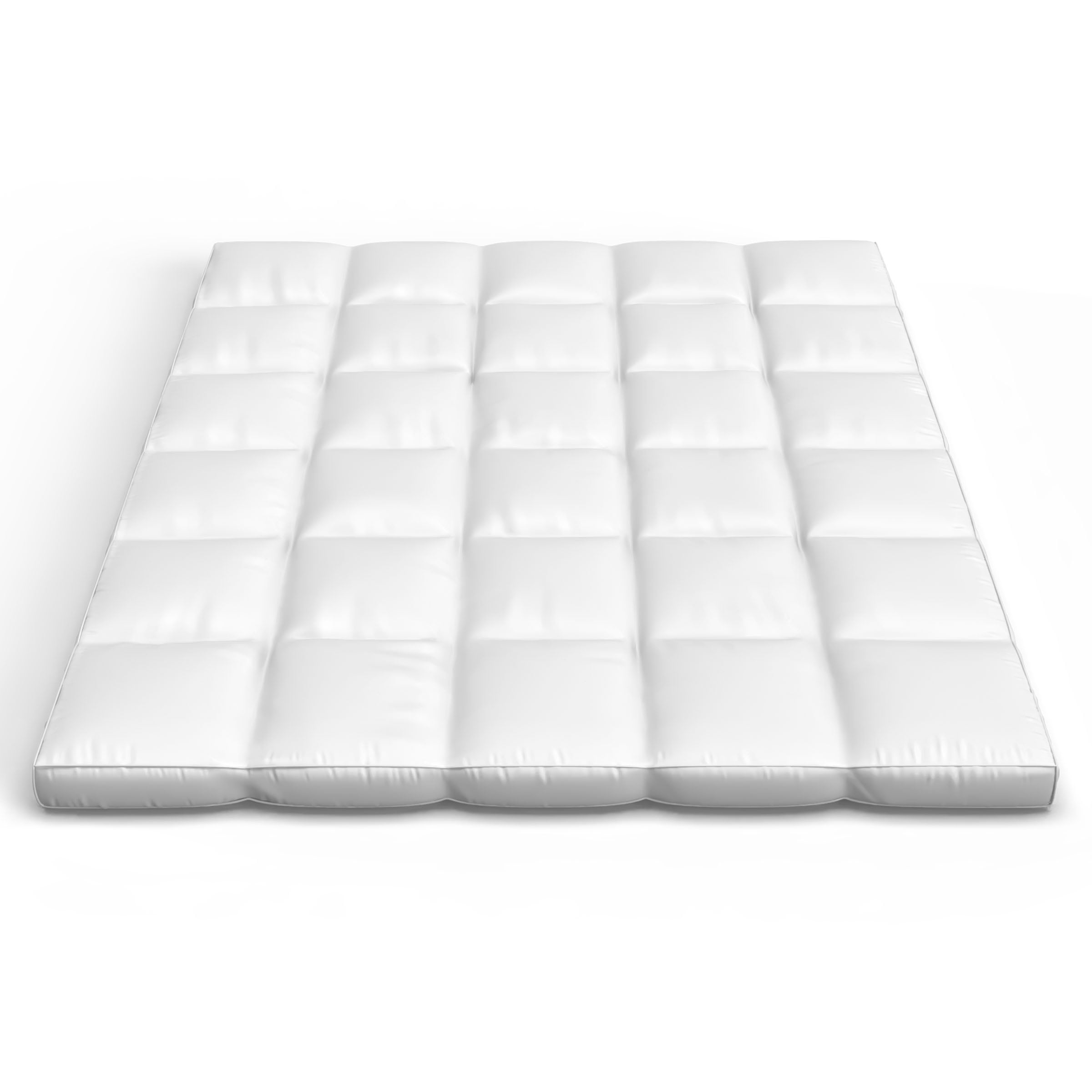 Somerset Home 2-Inch Full Size Duck Feather Filled Mattress Topper with 100% Cotton Cover (White)