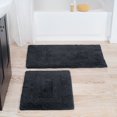thumbnail image 1 of Somerset Home 2-Piece Bathroom Rugs Set - Machine Washable Cotton Bathroom Mat Set for Washroom, Kitchen, or Laundry Room (Black), 1 of 4