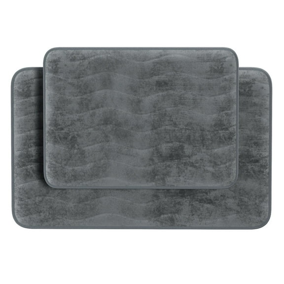 Somerset Home 2 Piece Memory Foam Bath Mat Set - Platinum