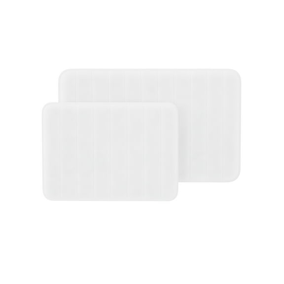 Somerset Home 2-Piece Memory Foam Striped Bath Mat Set