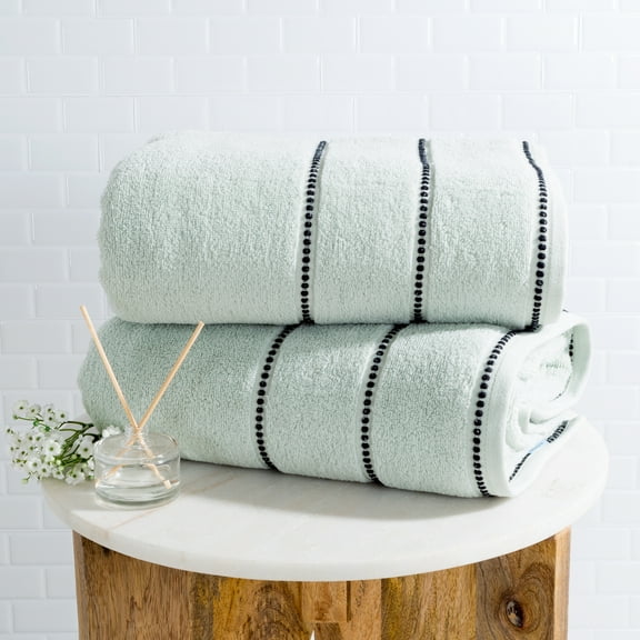 Somerset Home 2-Piece Quick Dry Luxury Cotton Bathroom Towels Set (Seafoam)