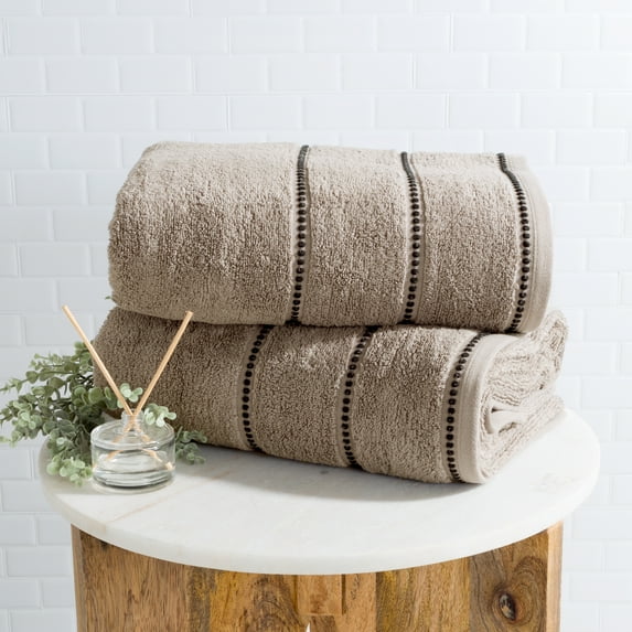 Somerset Home 2-Piece Quick Dry Luxury Cotton Bathroom Towels Set (Taupe)