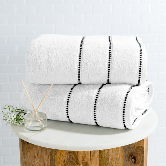 Somerset Home 2-Piece Quick Dry Luxury Cotton Bathroom Towels Set (White)