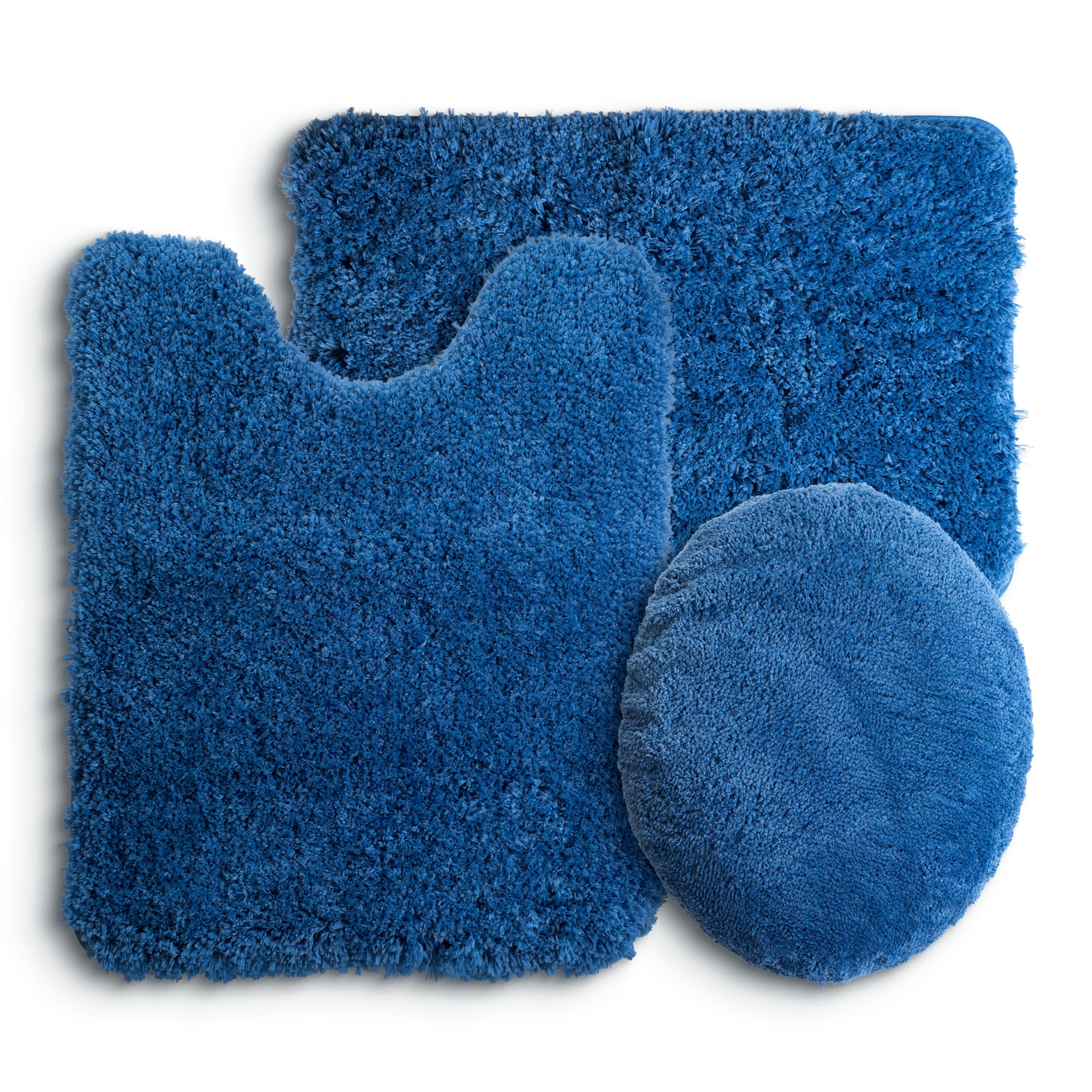 Somerset Home 3 Piece Super Plush Non-Slip Bath Rug Set - Navy