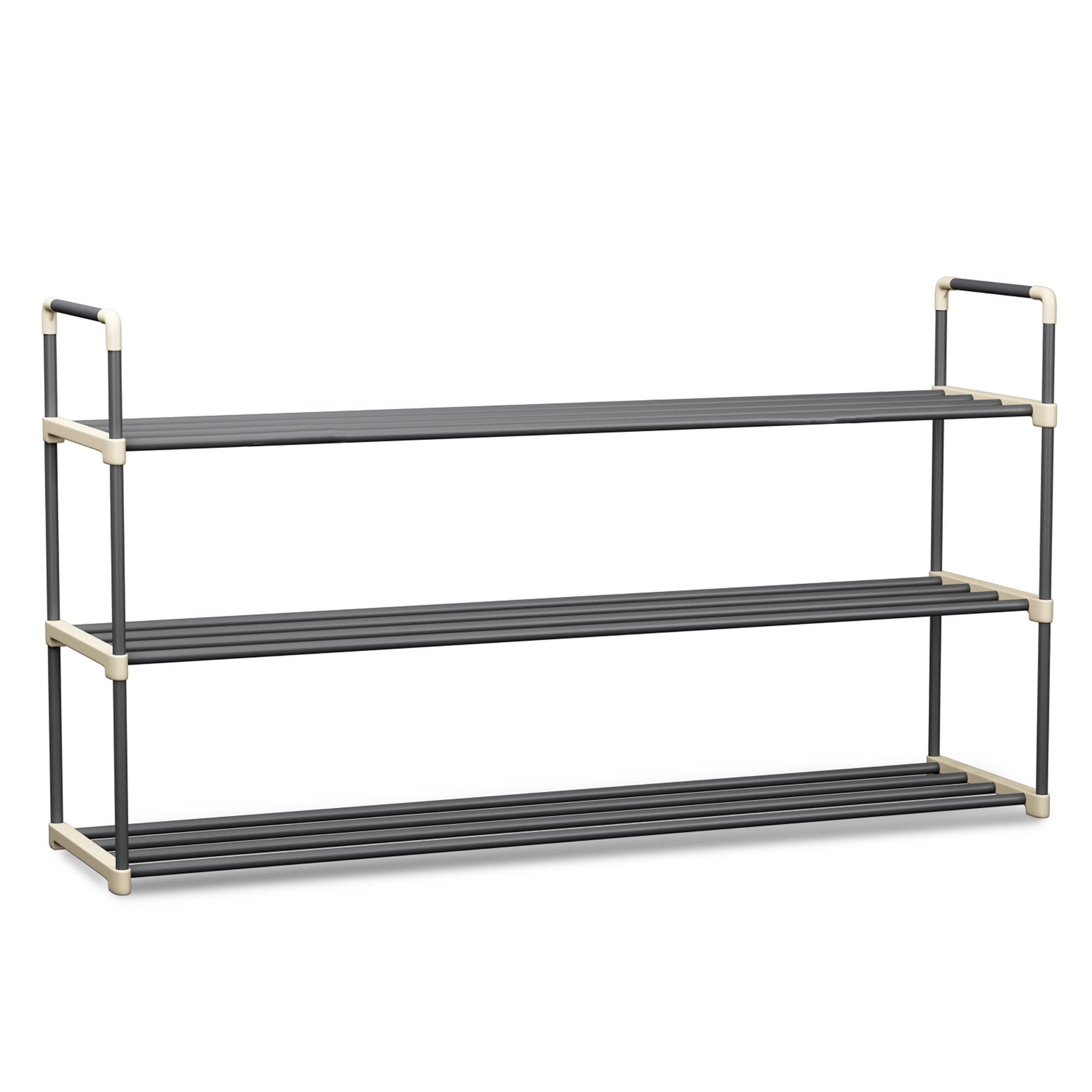 Graphite 2-Tier Metal Shoe Rack