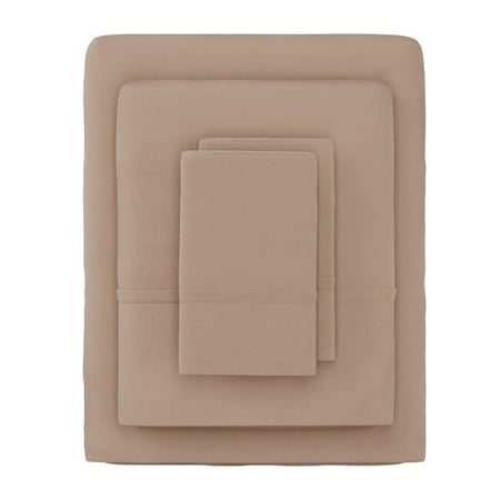 Somerset Home 4-Piece Microfiber Queen Sheet Set for Adult, Taupe